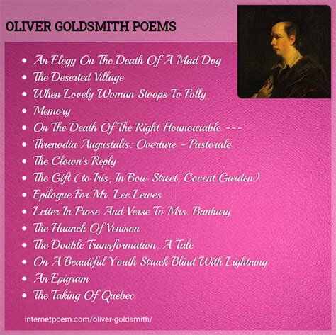 oliver goldsmith poems|olivia goldsmith death.